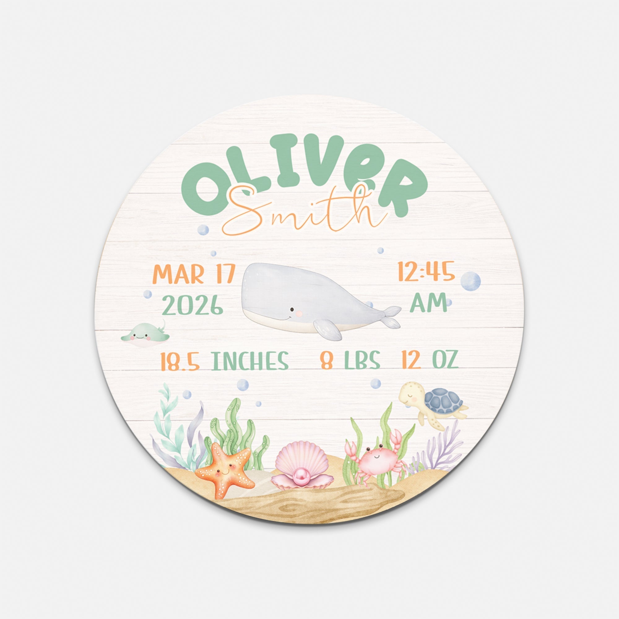 Birth Stats Sign in Sea Animals