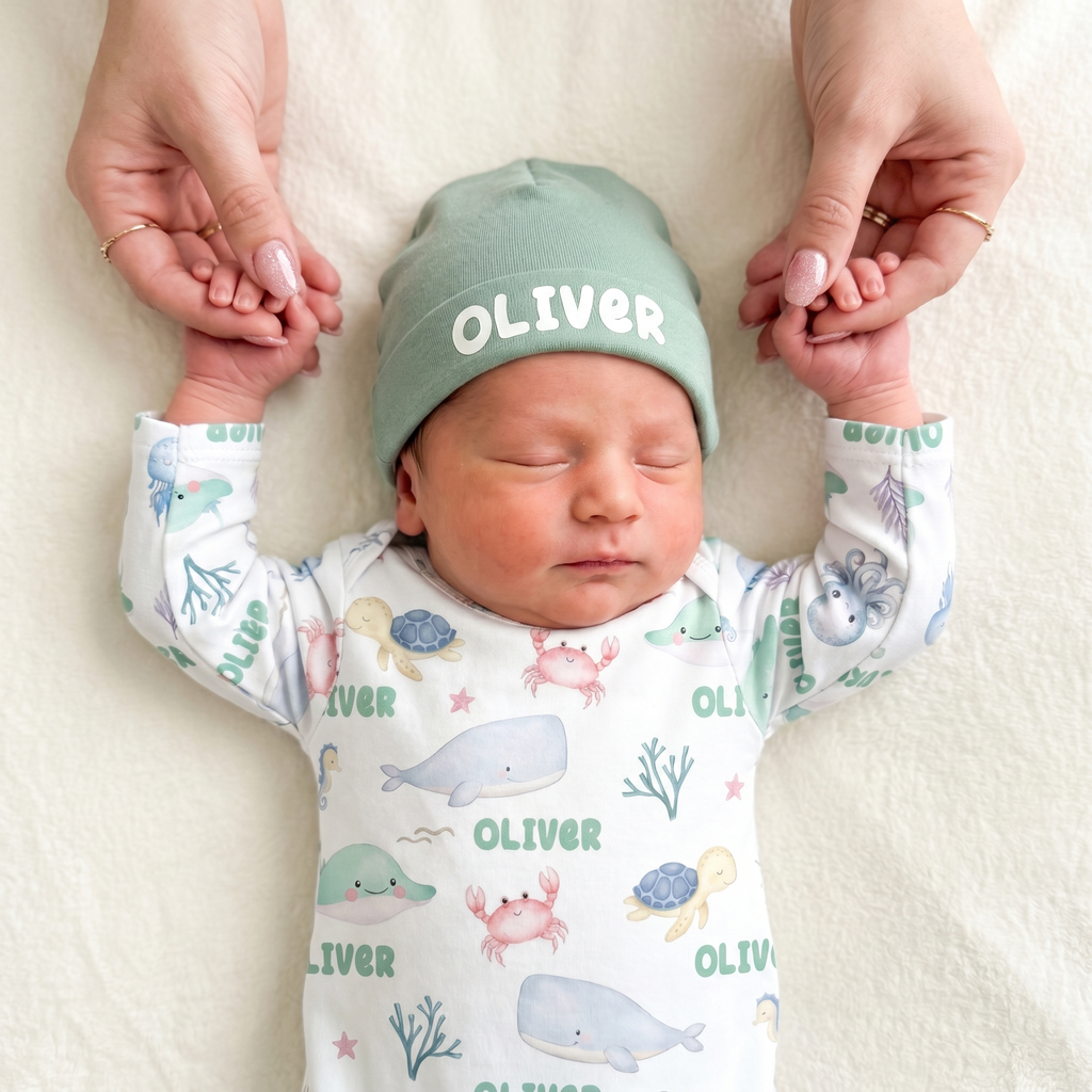 Personalized Sleep Gown in Sea Animals
