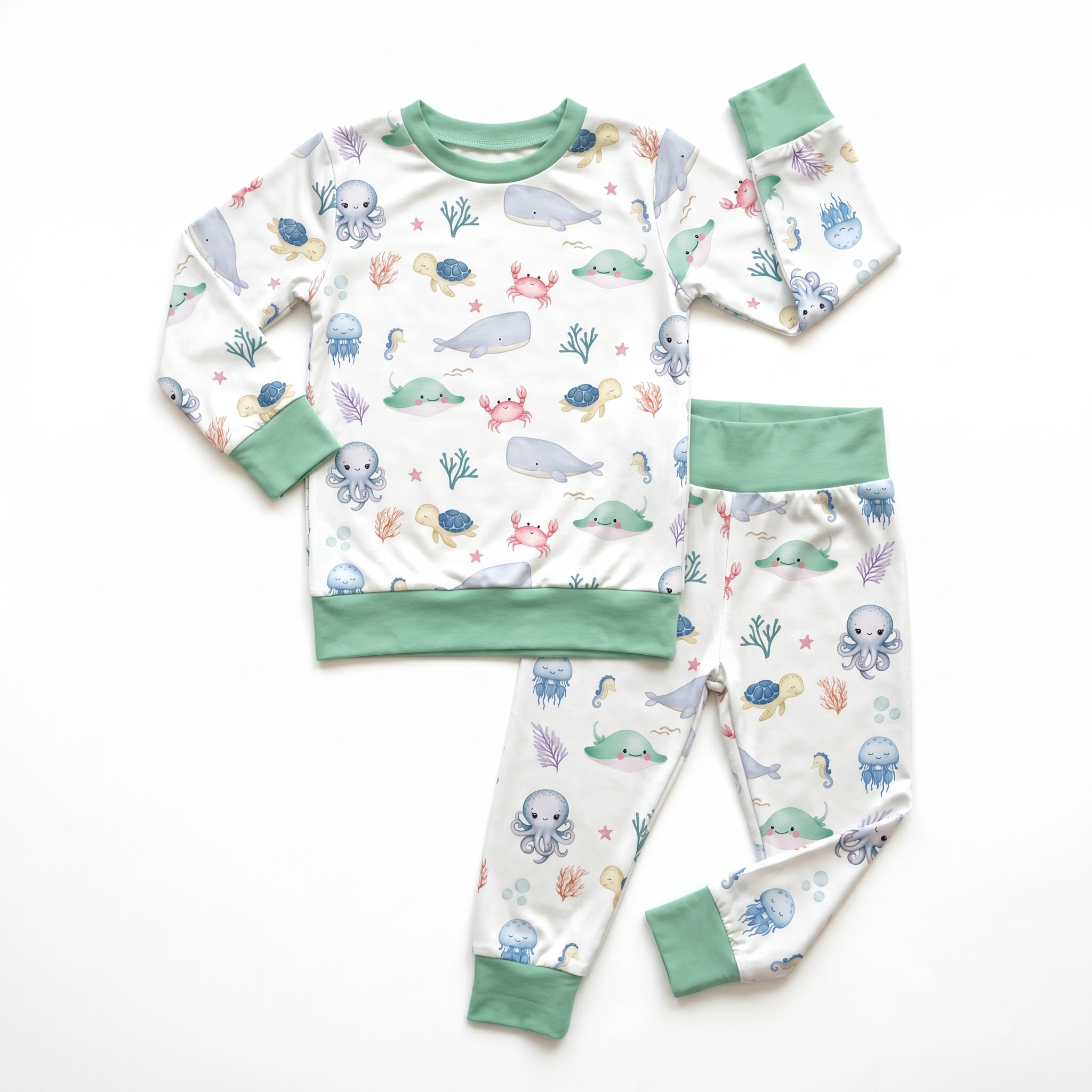Pajama Set in Sea Animals