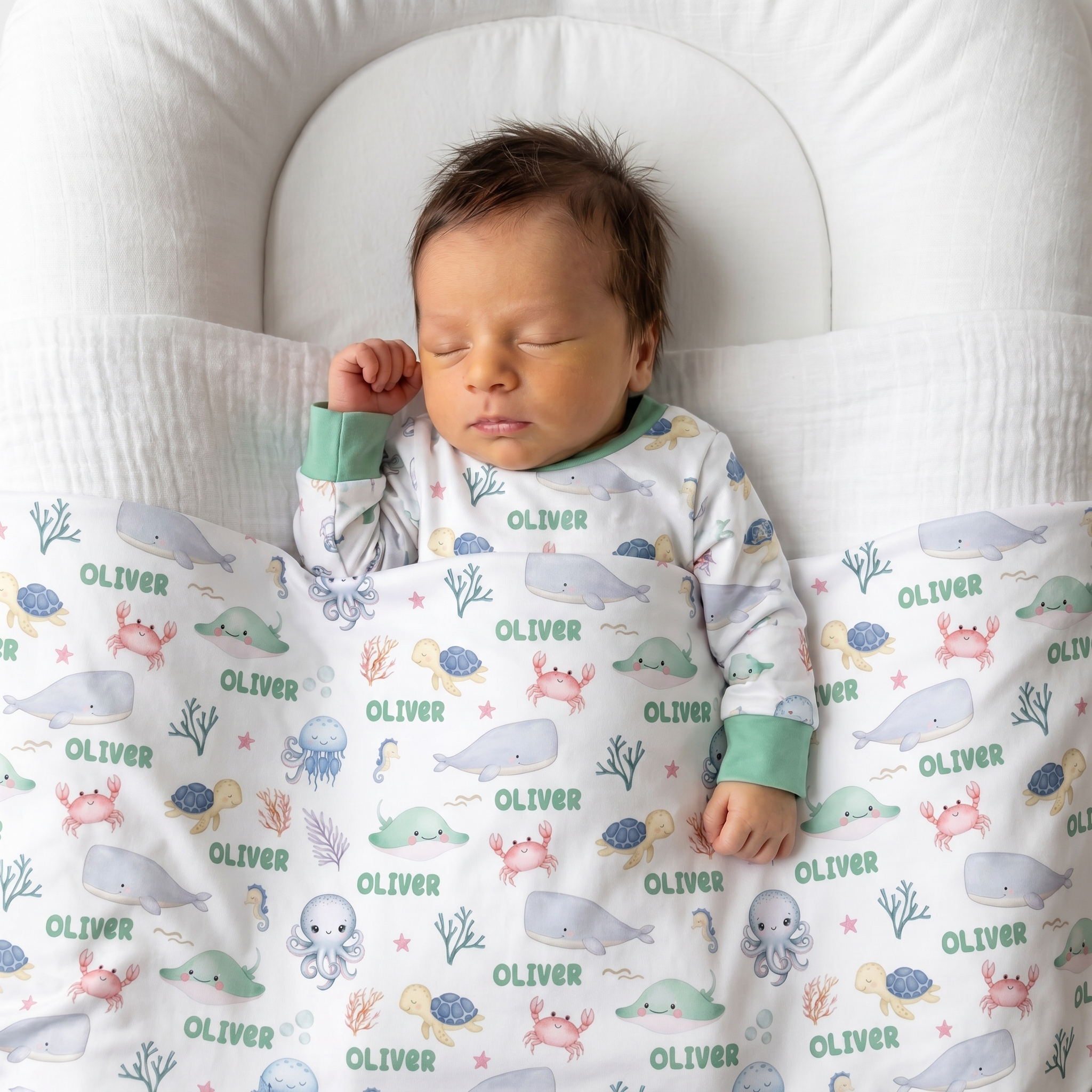 Pajama Set in Sea Animals