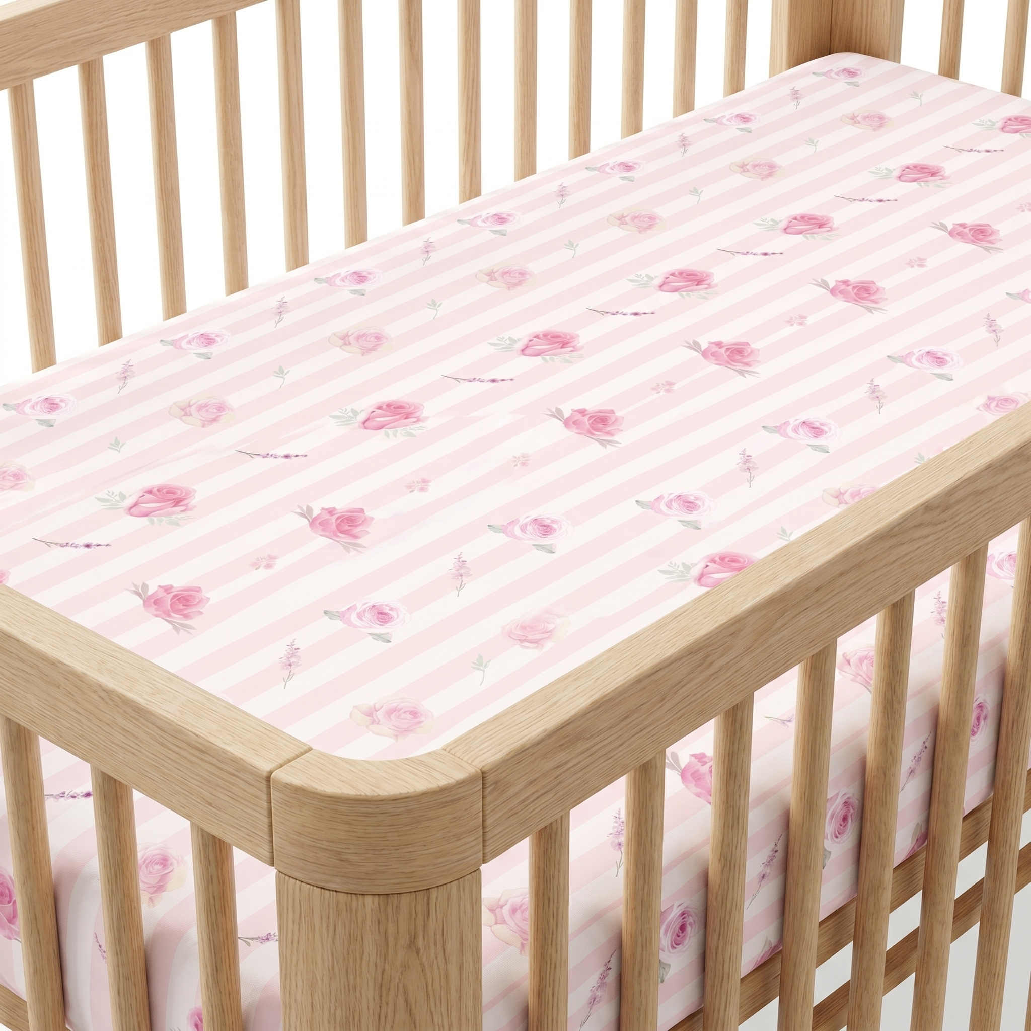 Crib Sheet in Rosy