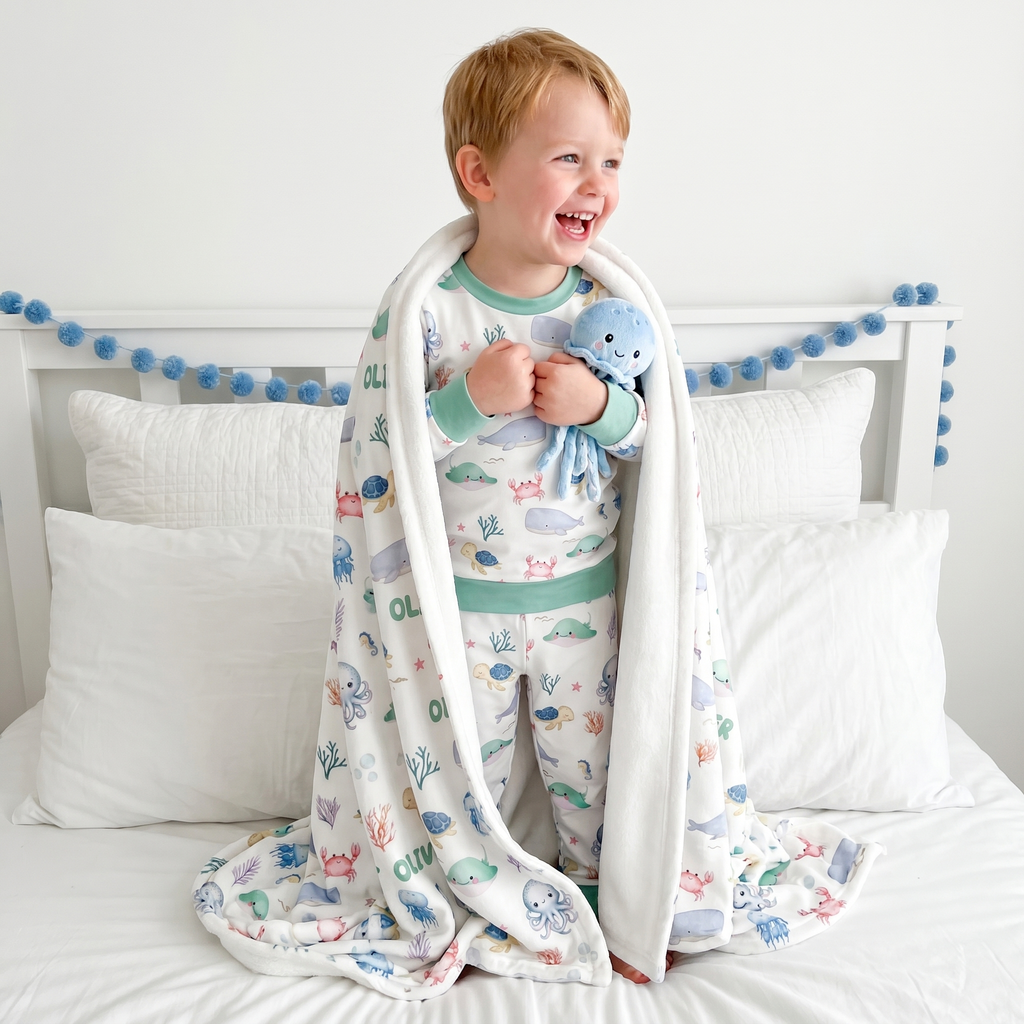 Pajama Set in Sea Animals