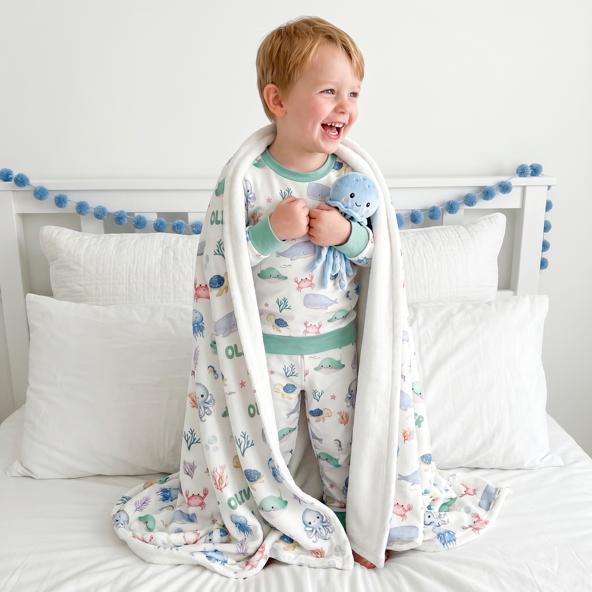 Pajama Set in Sea Animals