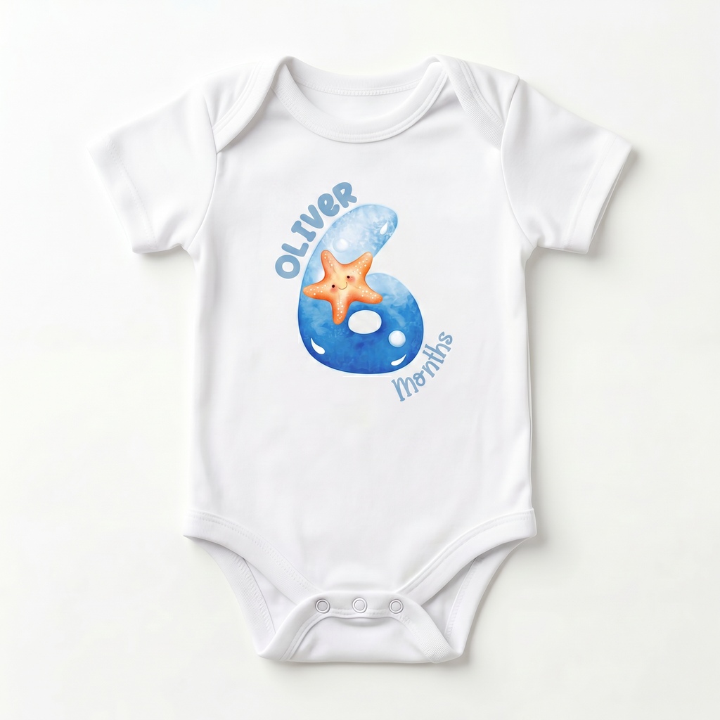 Milestones Graphic Bodysuit in Sea Animals