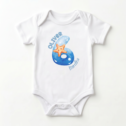 Milestones Graphic Bodysuit in Sea Animals