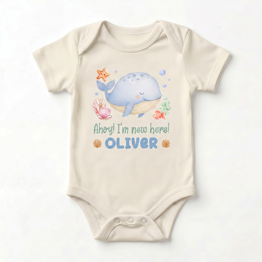Personalized Graphic Bodysuit in Sea Animals