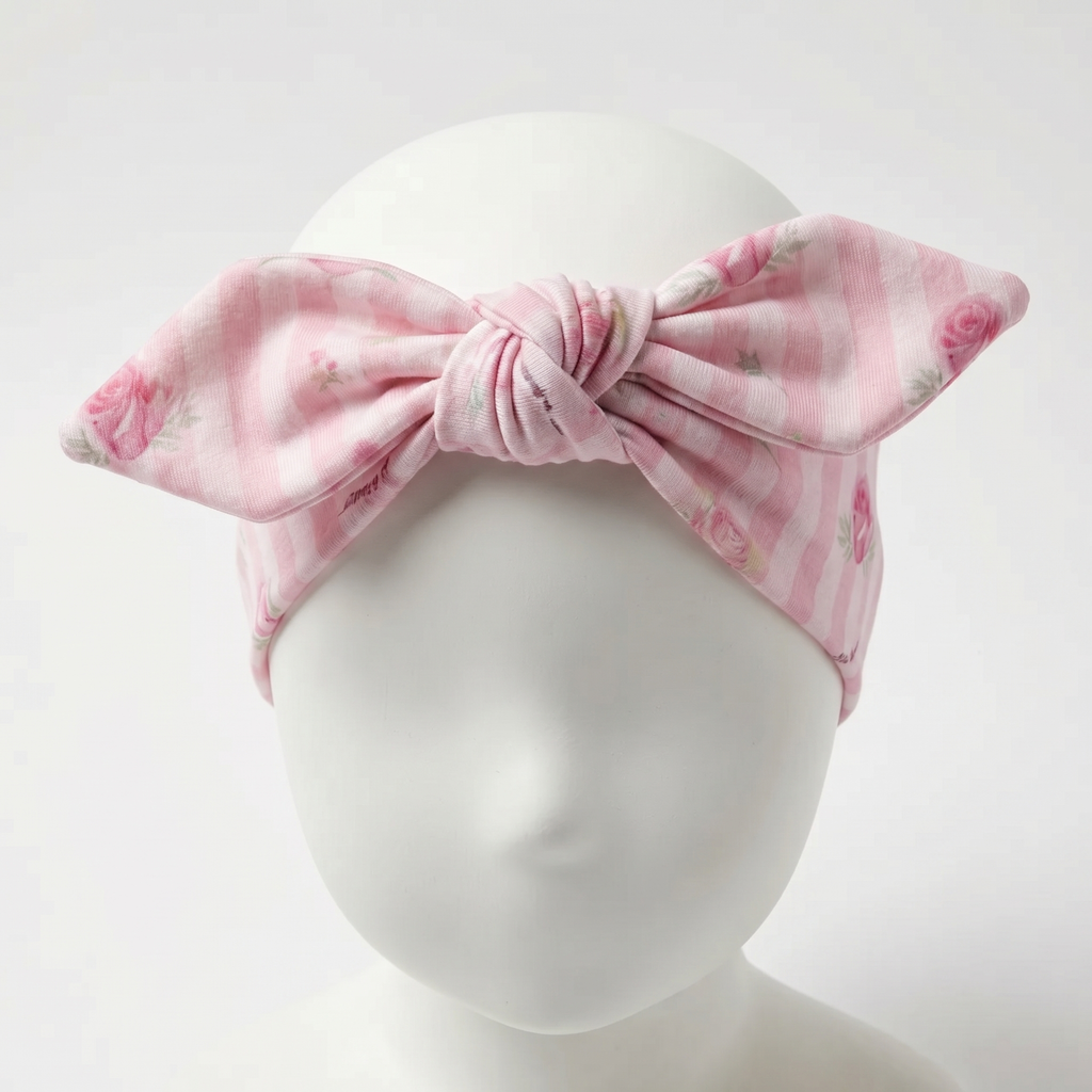 Personalized Knotted Headband in Rosy