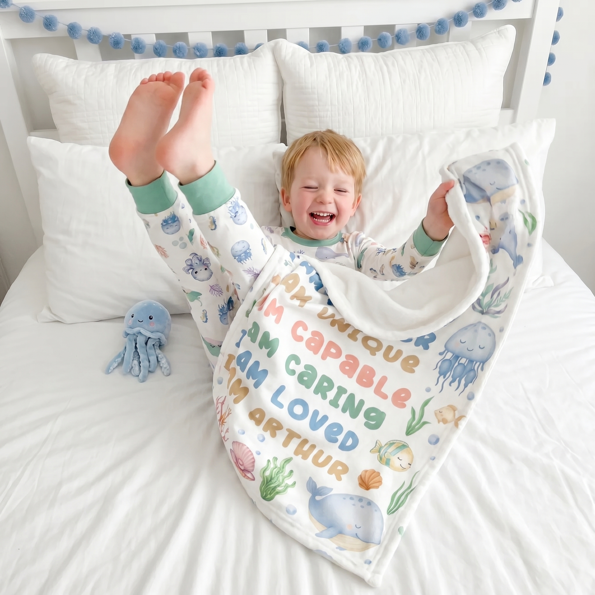 Affirmation Blanket in Sea Animals