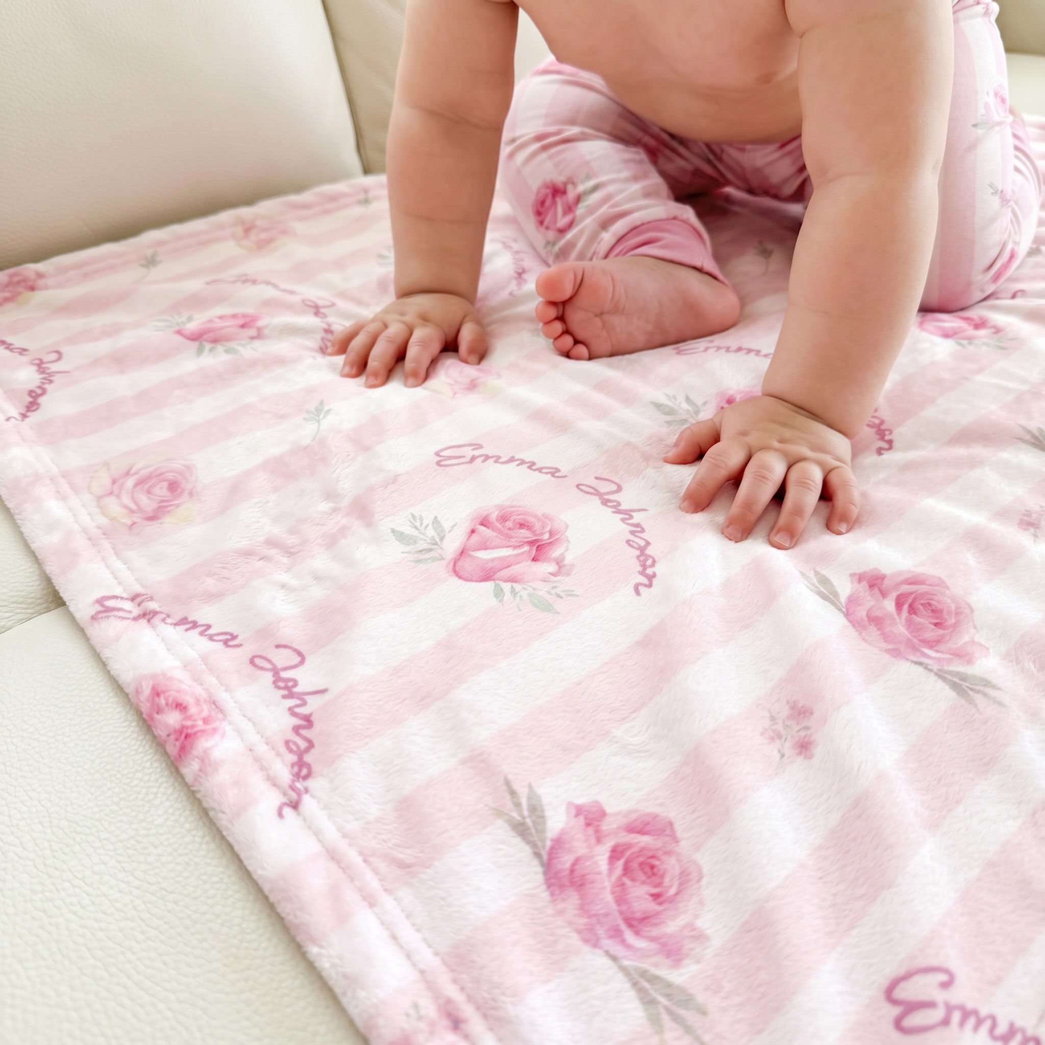 Personalized Blanket in Rosy