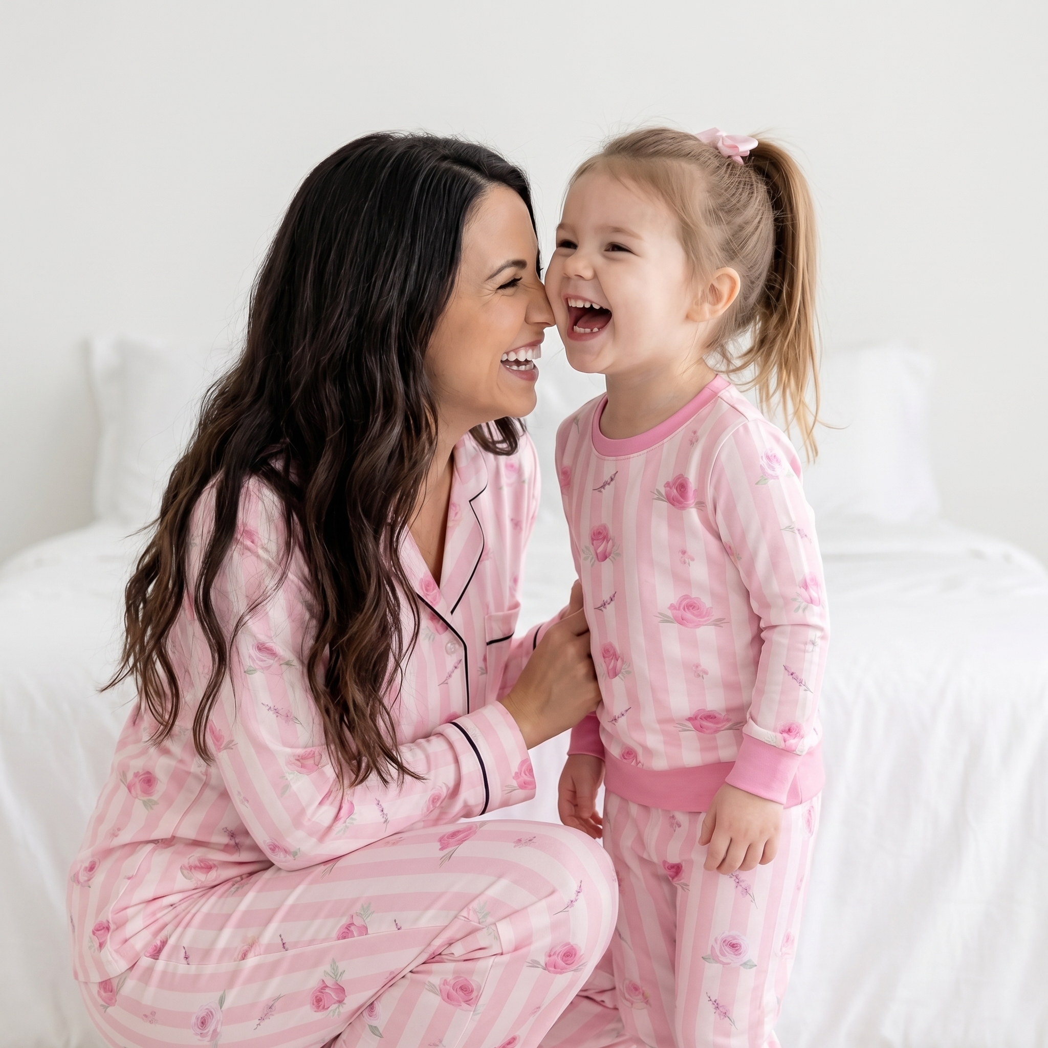 Long-Sleeved Women's Pajama Set in Rosy