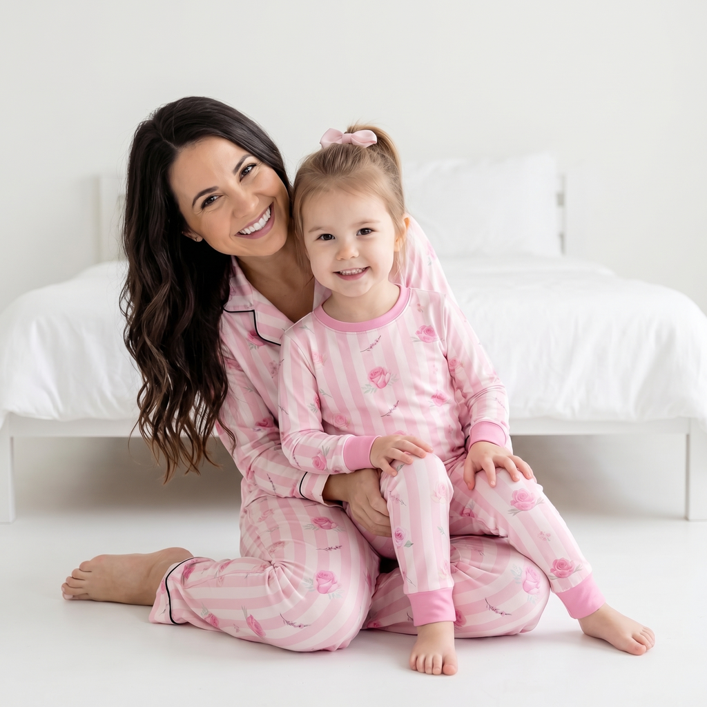 Pajama Set in Rosy