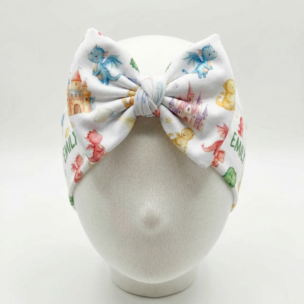 Personalized Bow Headband in Dragon Kingdom
