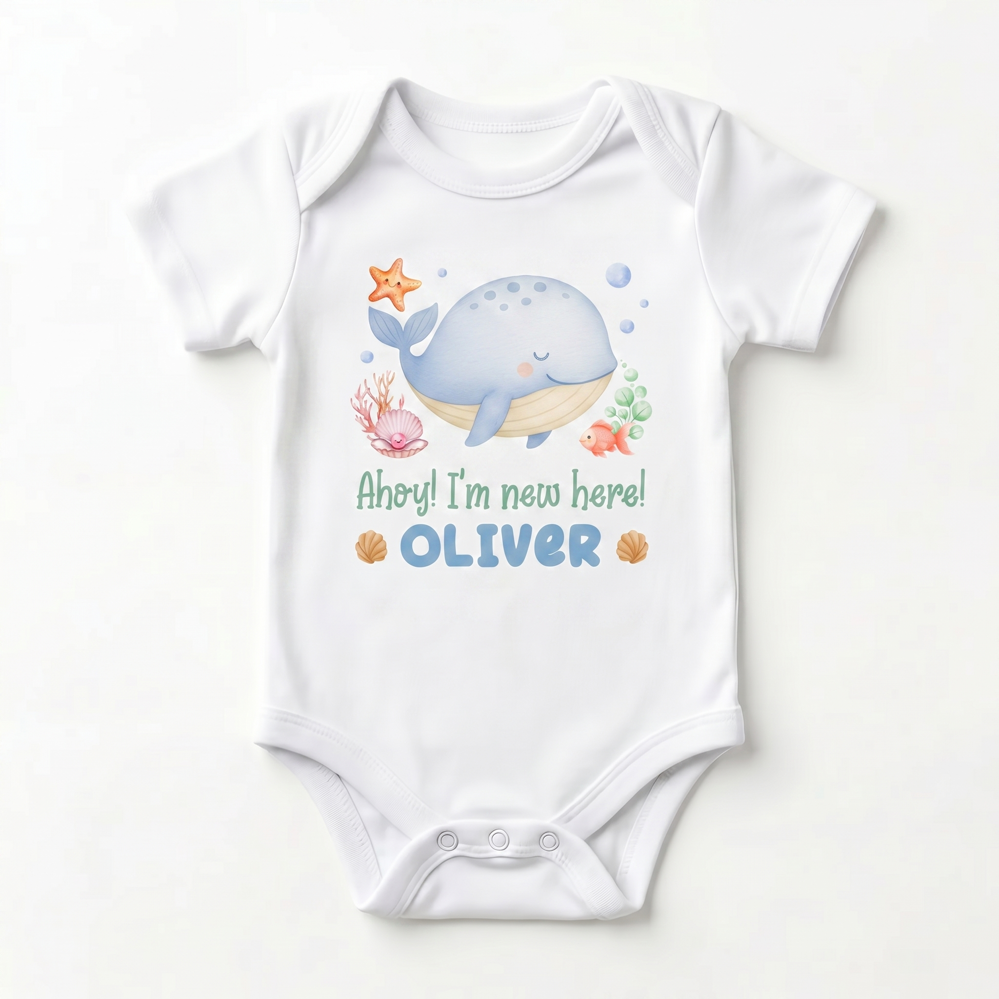 Personalized Graphic Bodysuit in Sea Animals